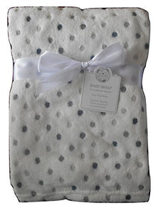 Baby Boys Girls Unisex Cute Gorgeous White and Grey Spotted Blanket Infants Wrap