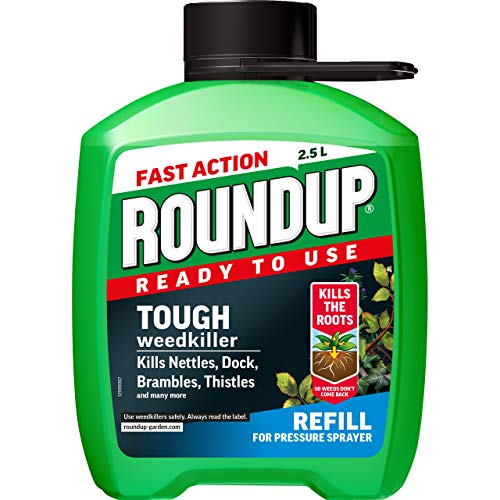 Roundup Tough Weedkiller, Ready to Use Pump 'N Go Pressure Sprayer Refill, 2.5 Litre